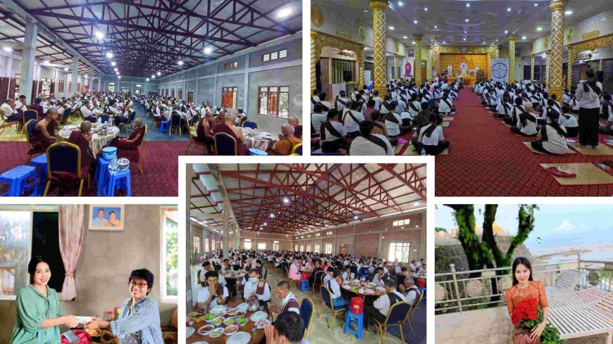 Alms Donation by Malin Thuzar Kyaw Family for 42nd Dhamma Retreat